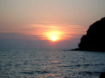 Toscana:
Sonnenuntergang am Meer